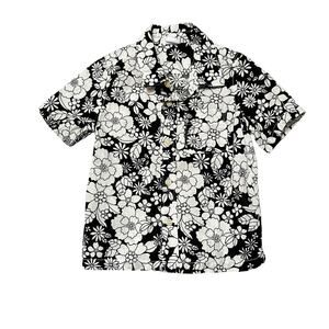 Gap Linen Blend Hawaiian Floral Button Up Size 3